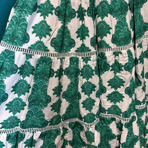 House of Harlow 1960 Green and White A-Line Midi Skirt Resort Wear - Picture 6 of 12